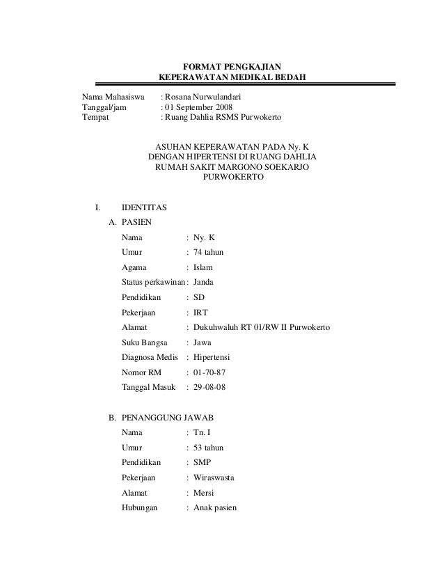 Format Askep Gerontik Hipertensi | askep hipertensi Format Askep Gerontik Hipertensi | askep hipertensi