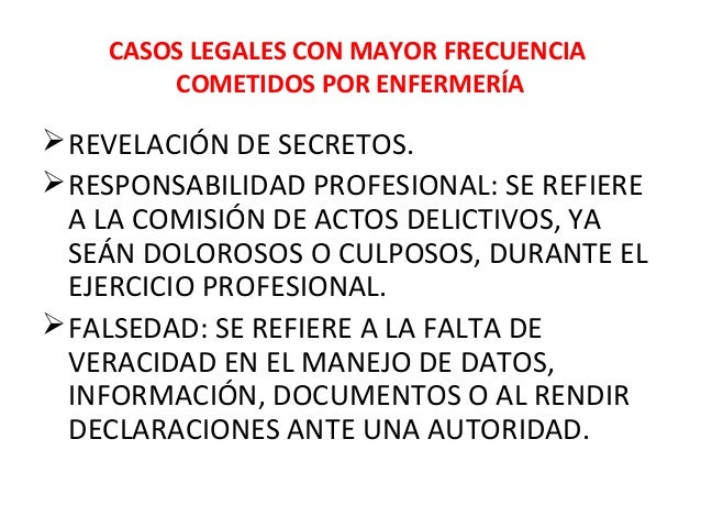 Aspectos legales en la práctica de enfermería