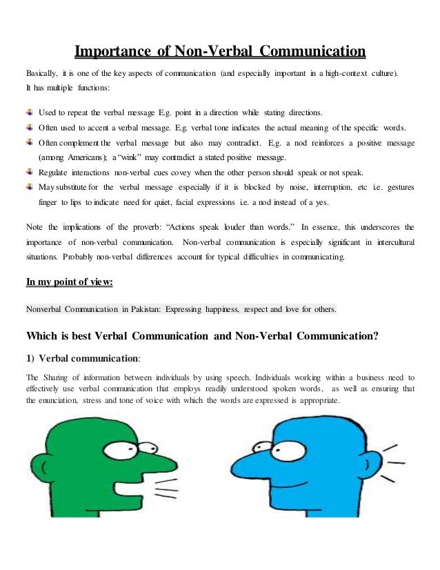 Non verbal communication assignment