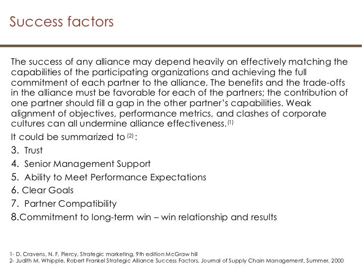 marketing alliances and sucess factors essay Determination of factors contributing to management strategic alliances essay of factors contributing to success in strategic alliances by claire. marketing alliances and sucess factors essay Determination of factors contributing to management strategic alliances essay of factors contributing to success in strategic alliances by claire.