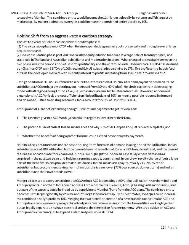 merger and acquisition case study merger and acquisition case study