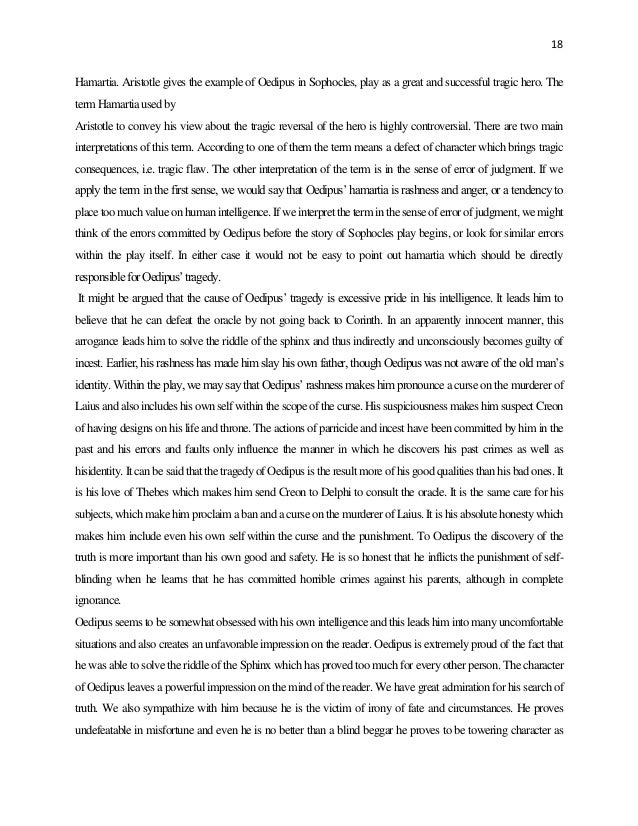 Essay on oedipus tragic flaw