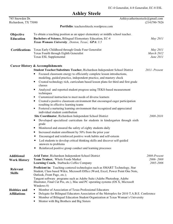 technology teacher resume