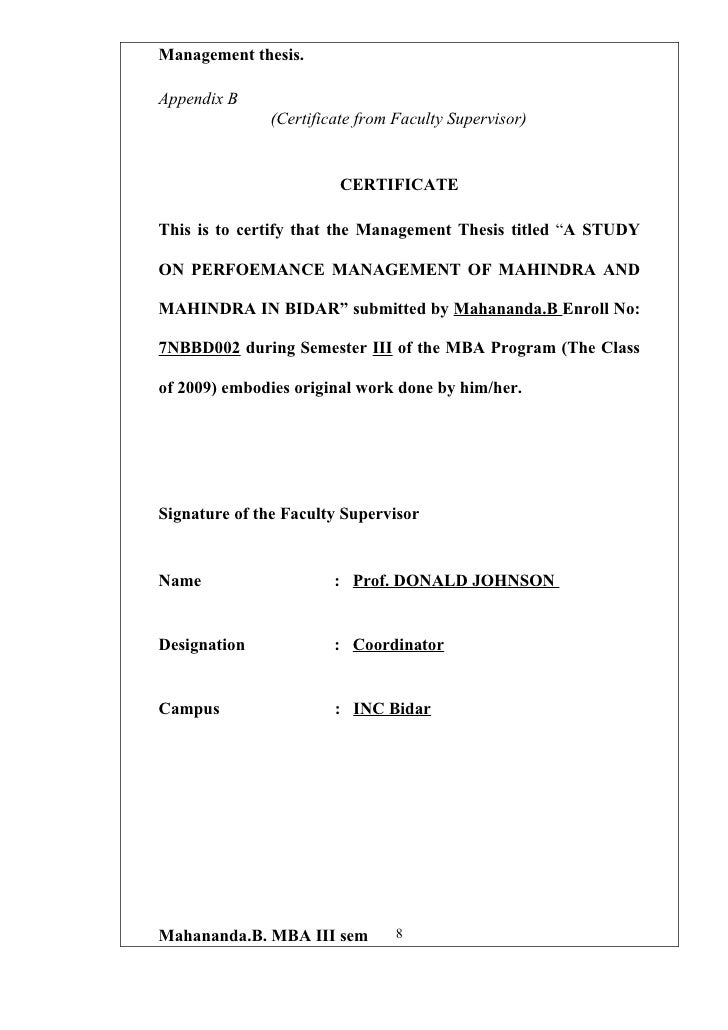 Dissertation supervisor role