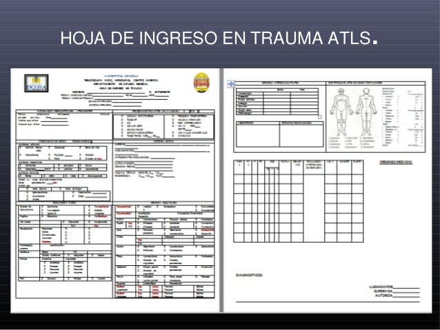 Atls 8 ed., hoja de ingreso 3 n trauma, dr memnbreño.
