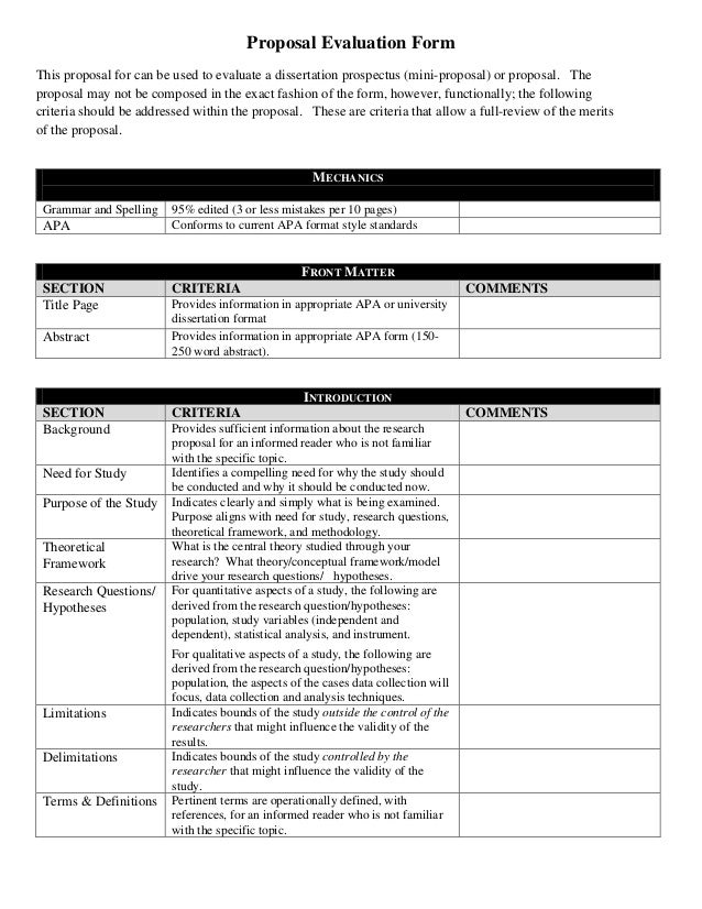 Phd Thesis Evaluation Form