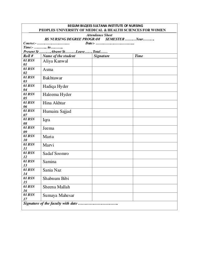 attendance sheet attendance sheet with names