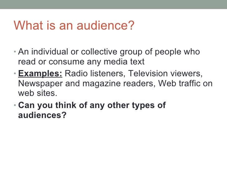 Media Audiences an Introduction