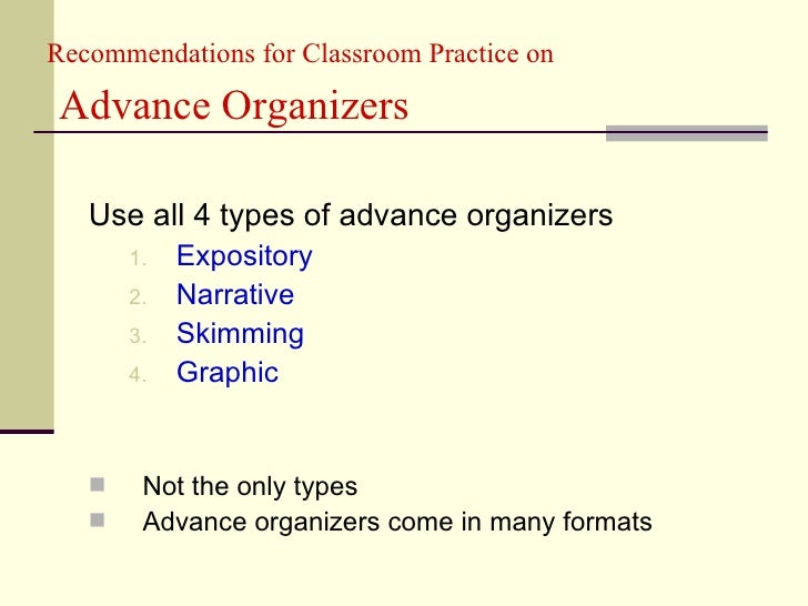 Cues, Questions, and Advance Organizers