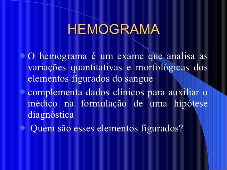 Exames de hemograma