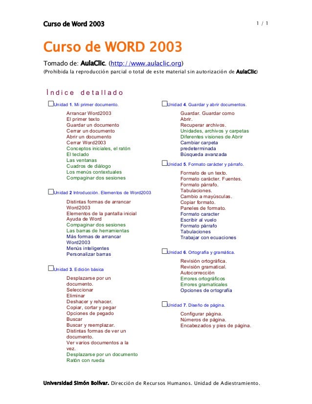 Curso word