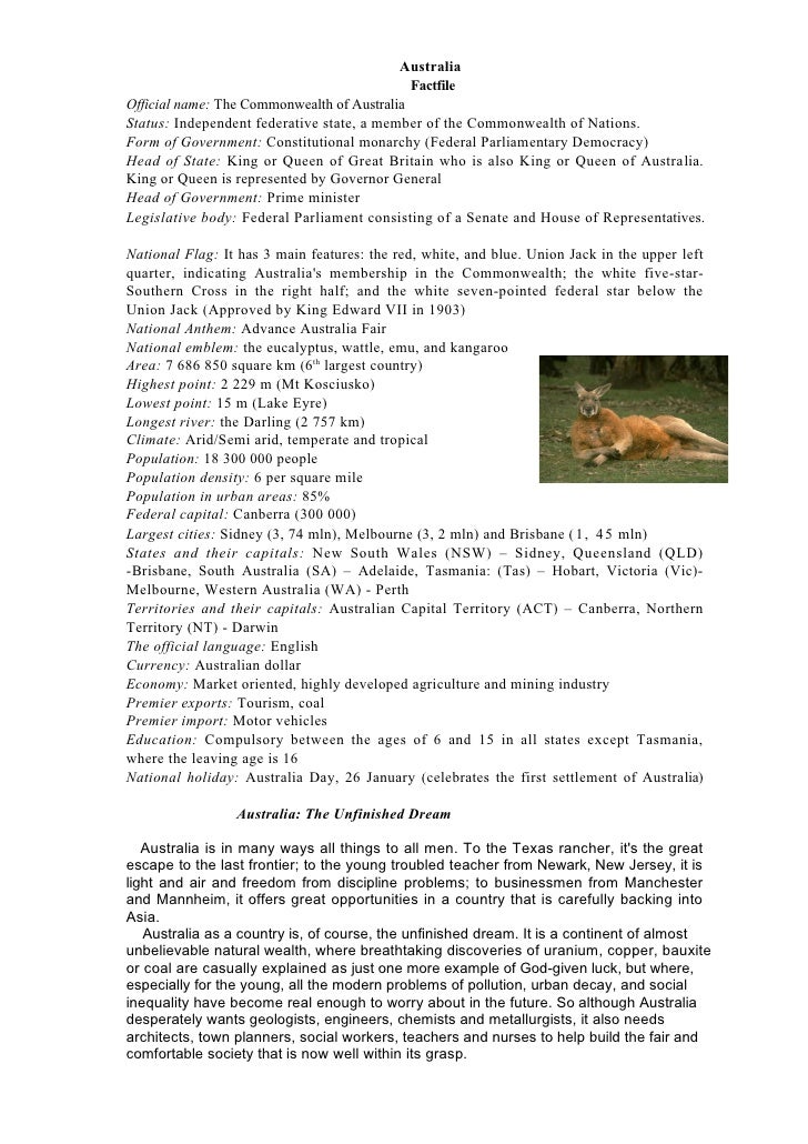 australia factfile resume tips australia