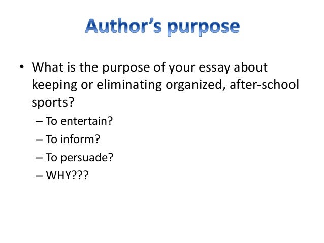 Purpose Of An Essay