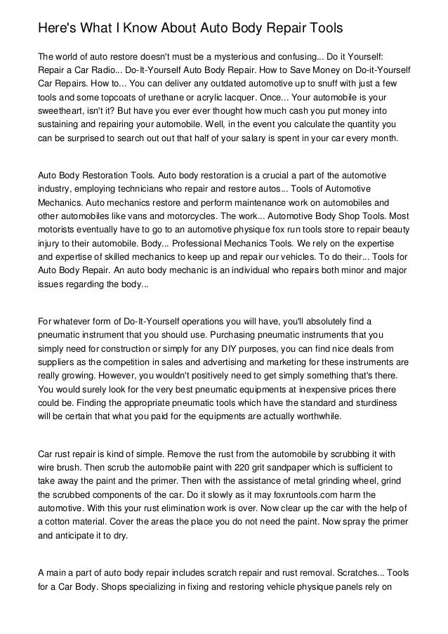Automotive service technician research paper