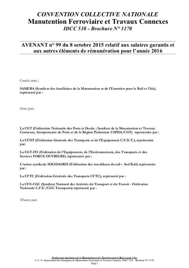 convention collective nationale annexe 1