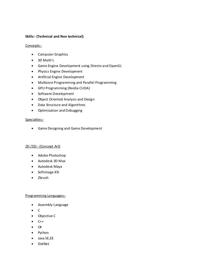 non technical skills resumes