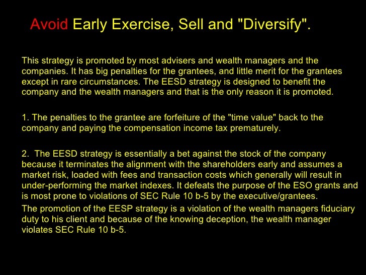 Stock options early exercise