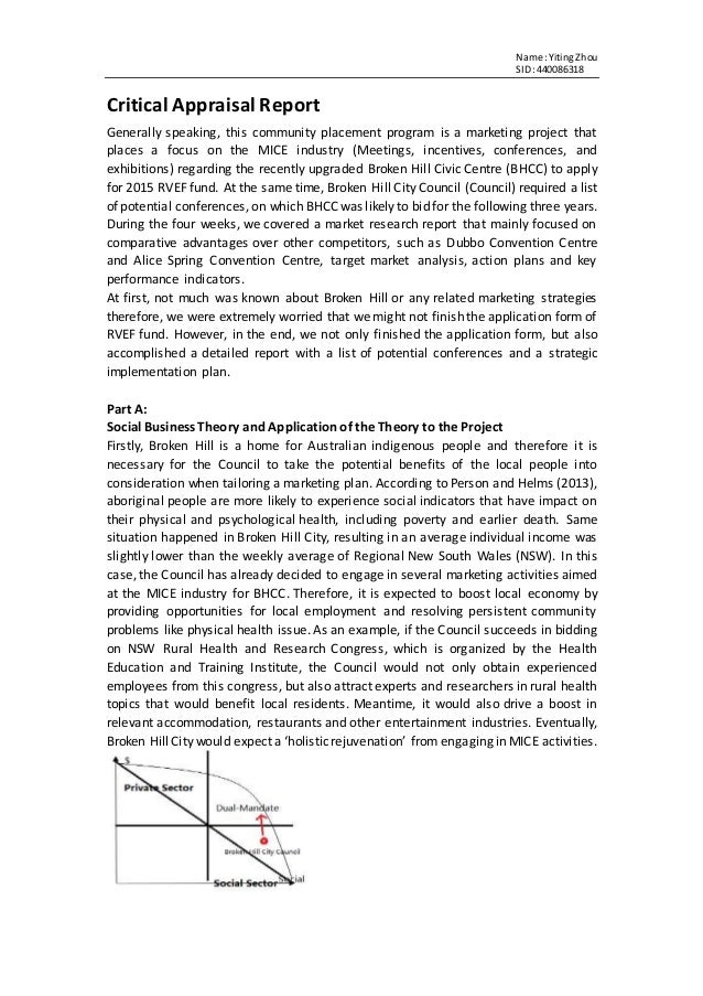 critical appraisal report example of critical appraisal essay