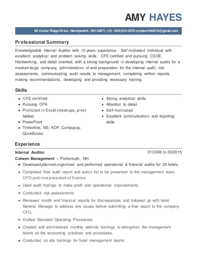audit resumes