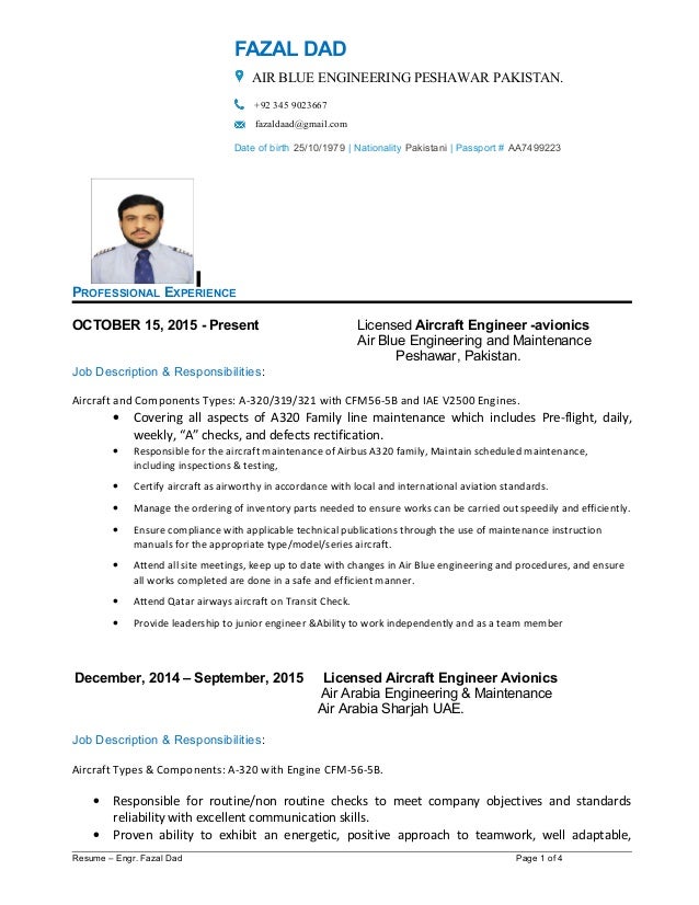 resume for electrician job