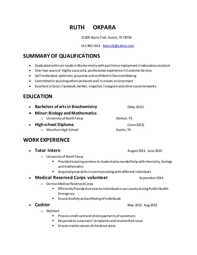 resume for lab jobs lab skills resumes