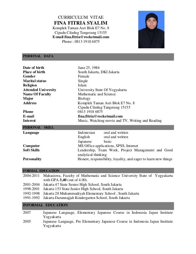 cv resume for graduate school application