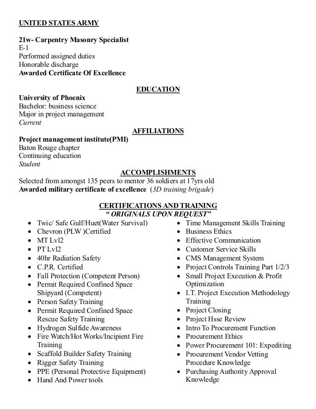 masonry resumes
