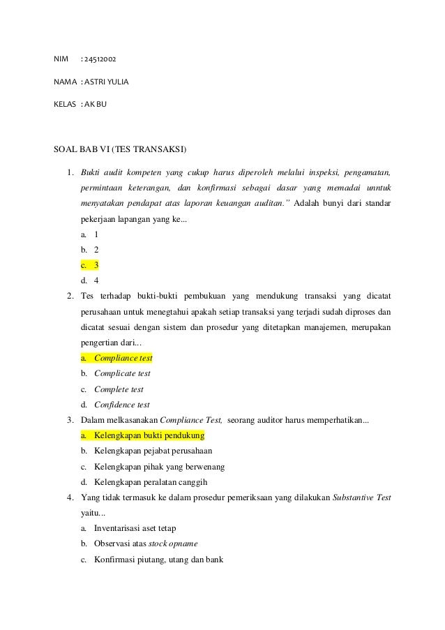 Jawaban Soal Essay Laboratorium Auditing Jawaban Cerdas