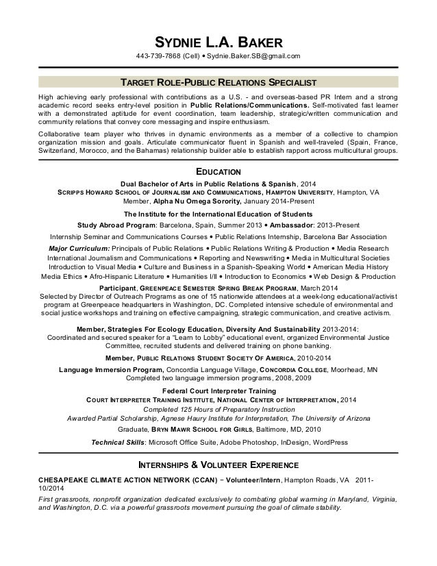baker cv