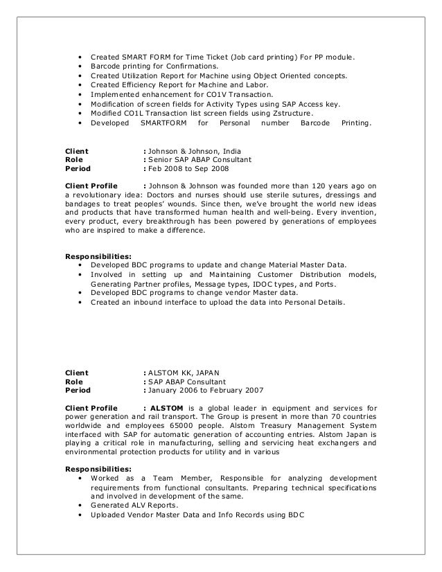 Japanese sap project manager resume