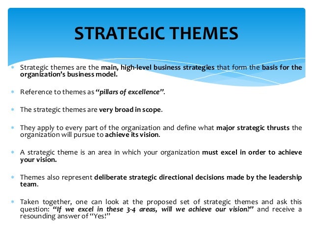 Strategic Themes Definition | balanced scorecard Strategic Themes Definition | balanced scorecard