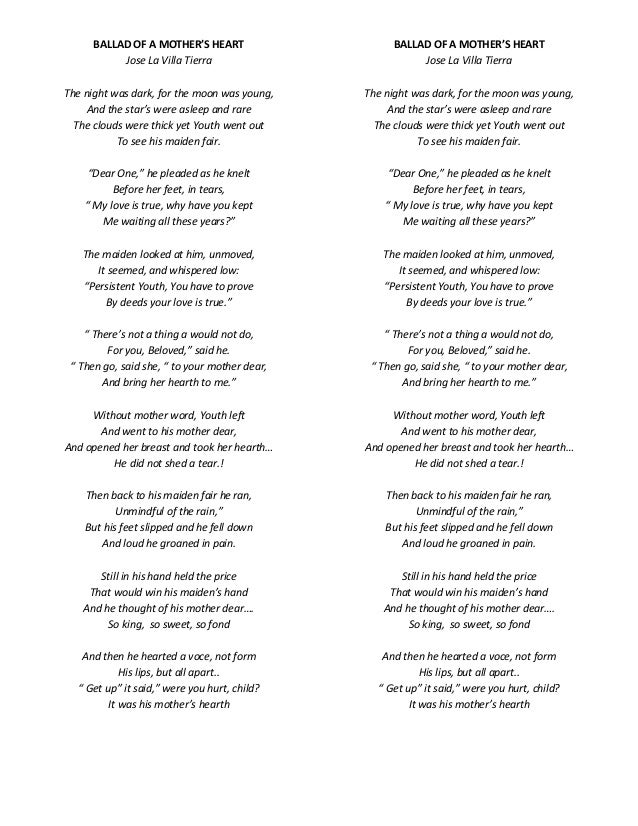 Essay on ballad of a mother heart picture