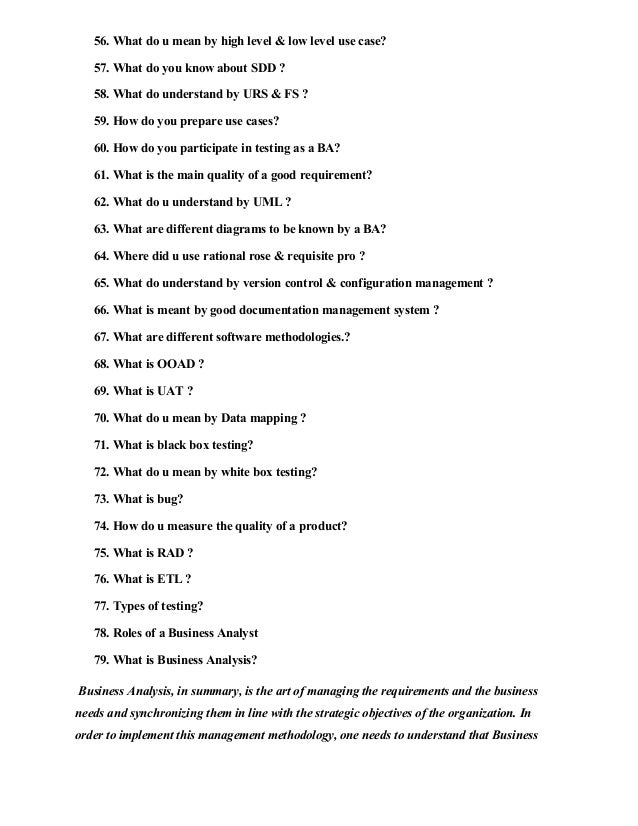 business analyst interview questions