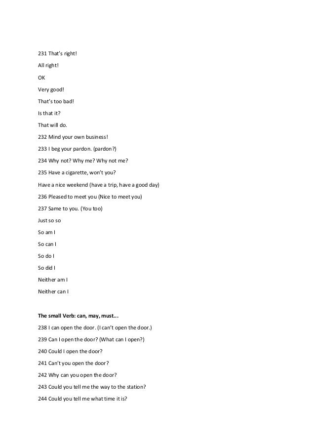 basic english speaking sentences pdf