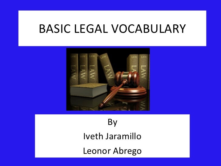 Basic legal vocabulary