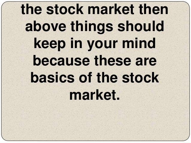 basic rules investing stock market