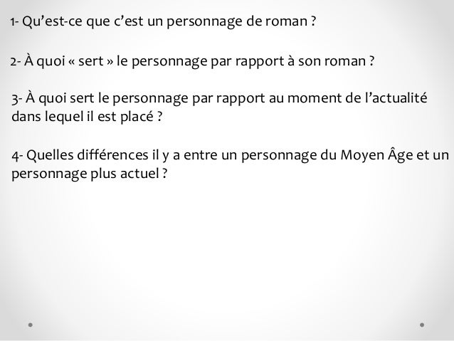 Dissertation Le Roman Et Des Personnages
