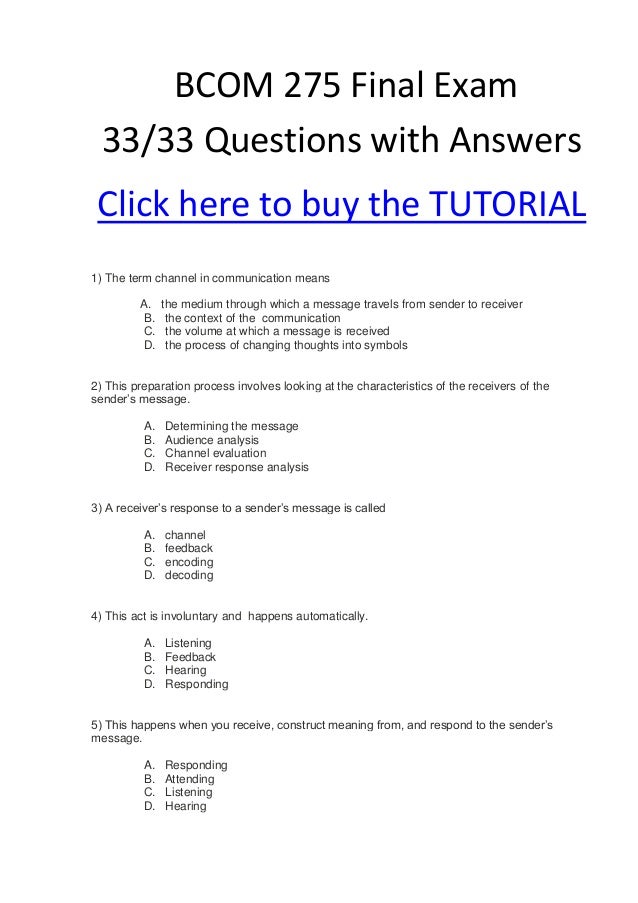 Bcom 275 final exam 33#questions with answers correct 100%