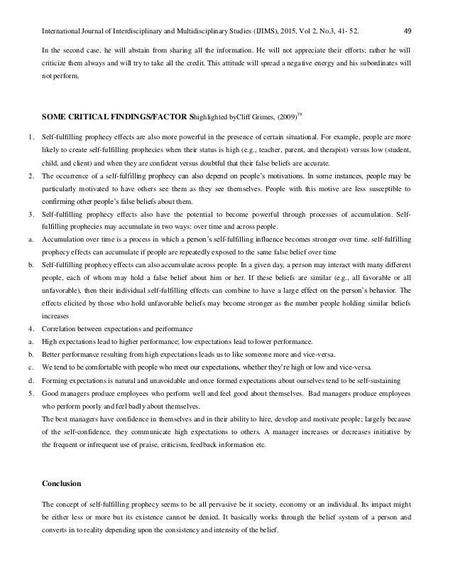 Self fulfillment essay image