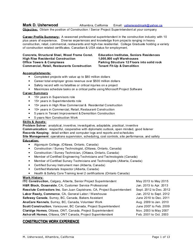 Building resume government jobs