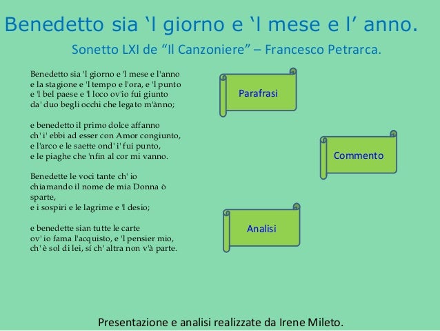 Benedetto sia 'giorno, 'l mese e l'anno