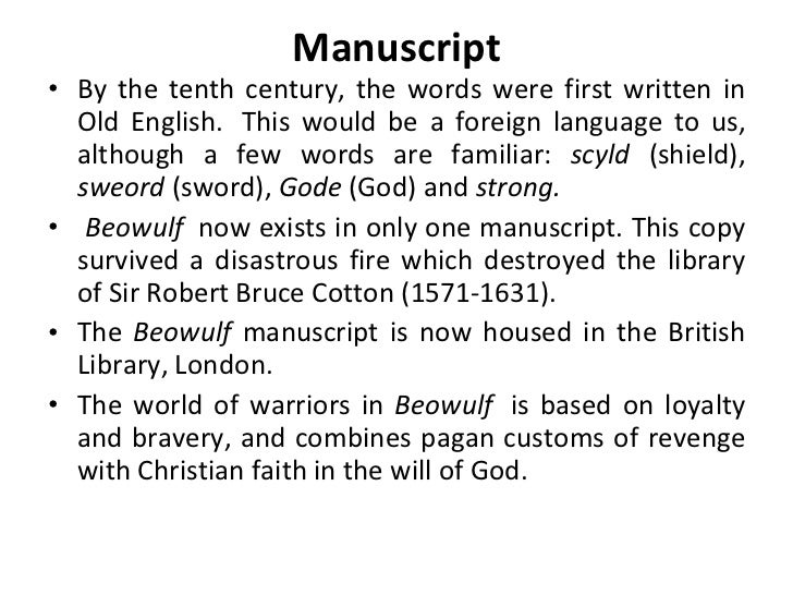 The Beowulf Manuscript by Unknown The Beowulf Manuscript by Unknown