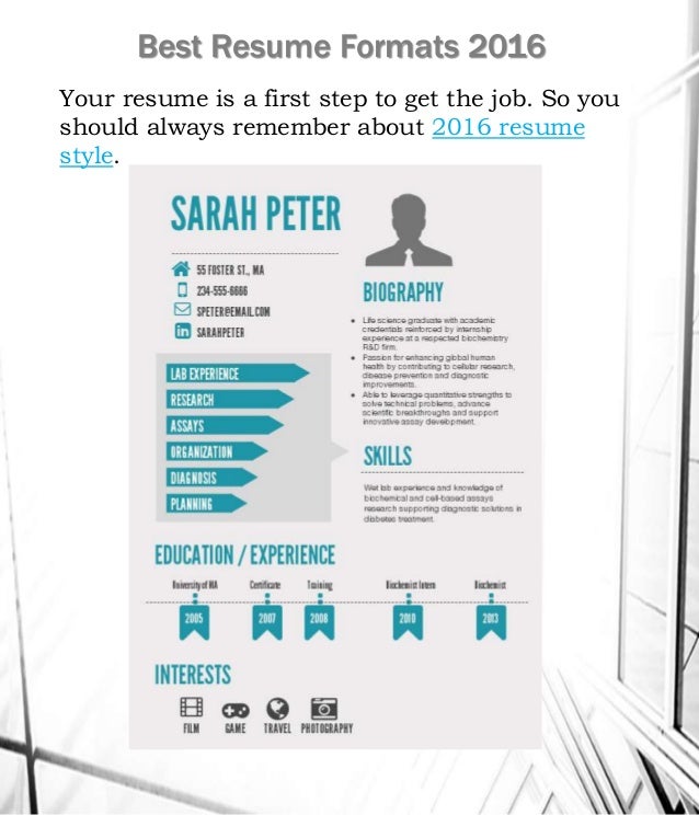 different styles of resumes