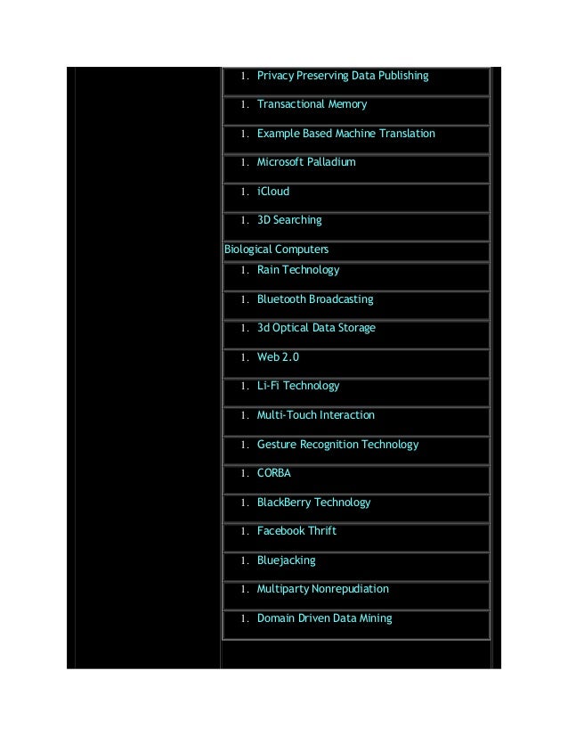 Presentations topics general