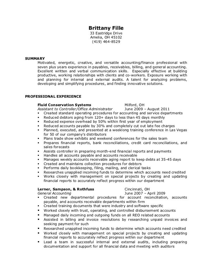 accounts payable cv sample