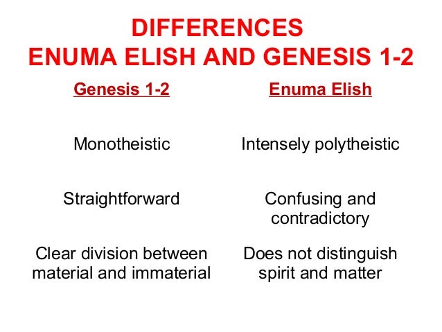 Comparing God In Genesis 1-Two And Enuma Elish
