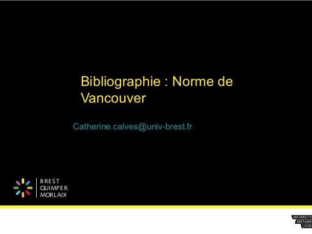 Bibliographie Vancouver