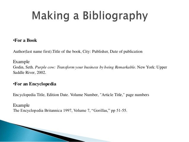 how to write a bibliography for a science project