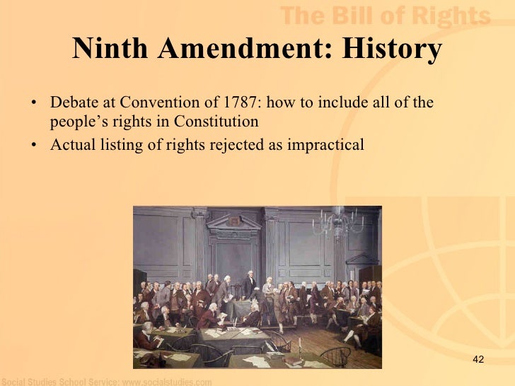 9th amendment Ninth amendment - unenumerated rightsamendment text | annotations the enumeration in the constitution, of certain rights, shall not be construed to deny or. 9th amendment Ninth amendment - unenumerated rightsamendment text | annotations the enumeration in the constitution, of certain rights, shall not be construed to deny or.