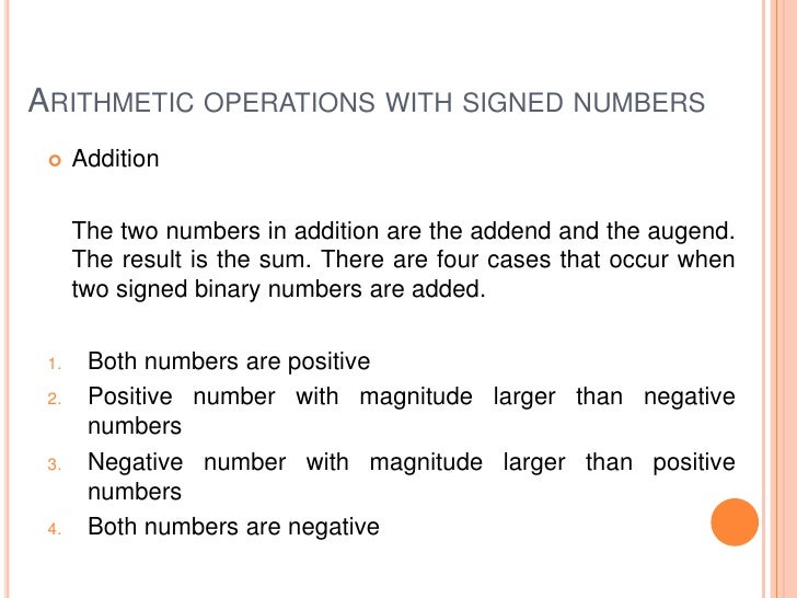 mathematical operations binary numbers